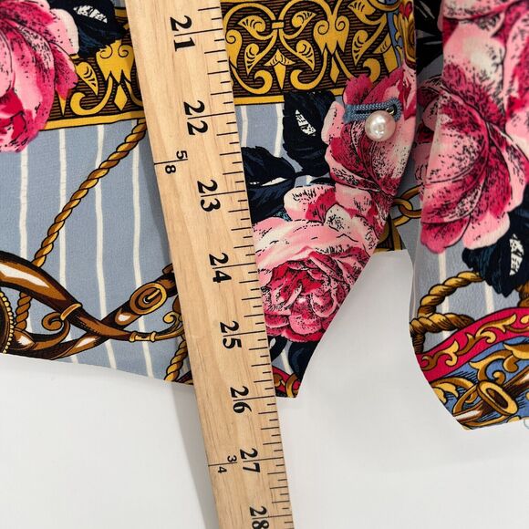 VTG 80s 90s Baroque Equestrian Vest Sz 4 Pearl Button Maximalist Statement Artsy - Picture 6 of 7